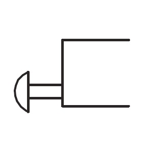 Pushbutton actuator for directional control valve symbol